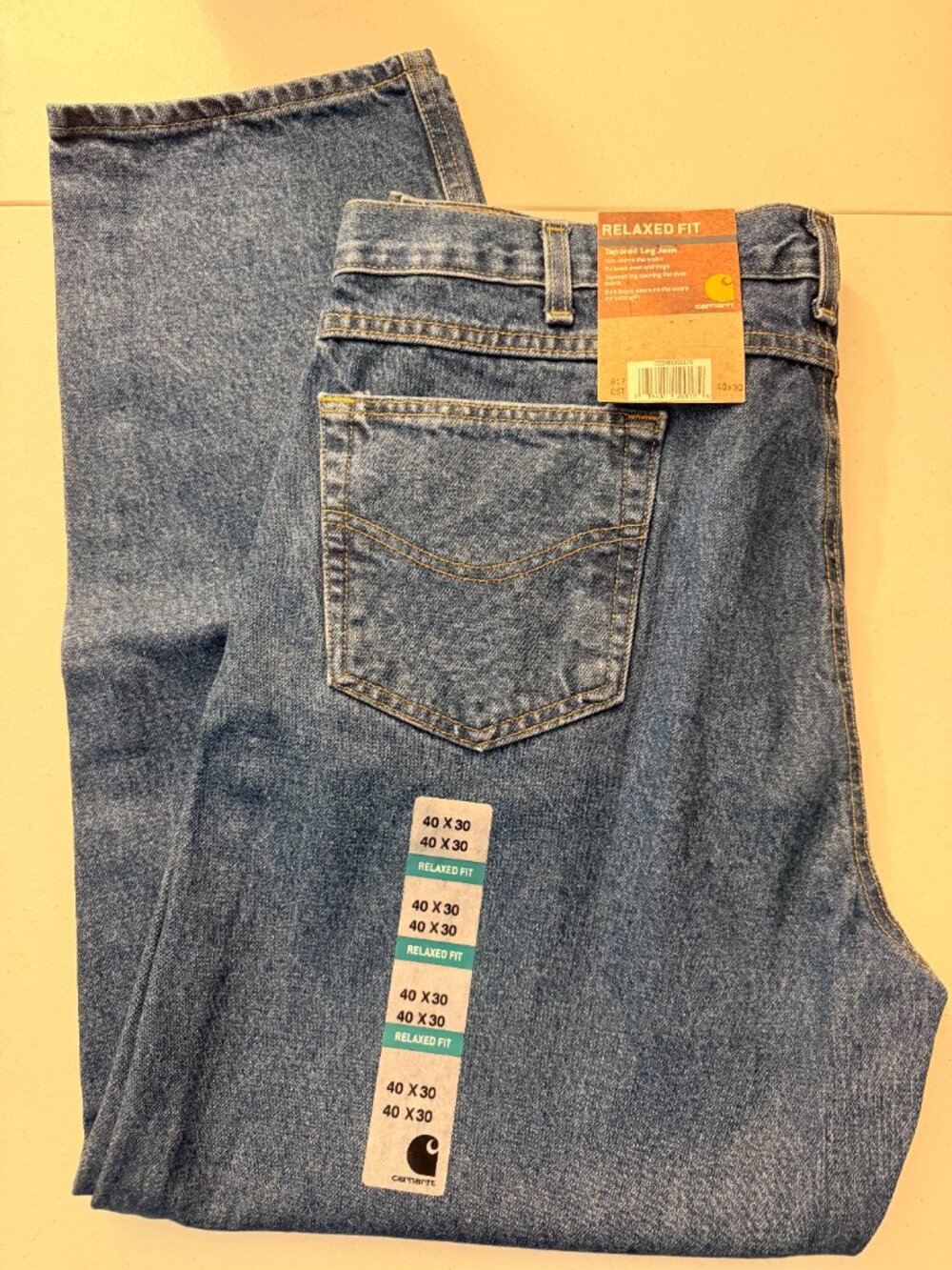 NWT Carhartt Relaxed Fit Tapered Leg Jeans – Size 40x30